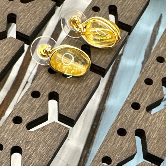 Citrine chunky nuggets gold stud earrings /manifesting prosperity - Picture 1 of 5